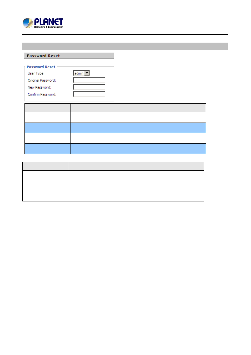 Password reset | PLANET VIP-256PT User Manual | Page 53 / 64