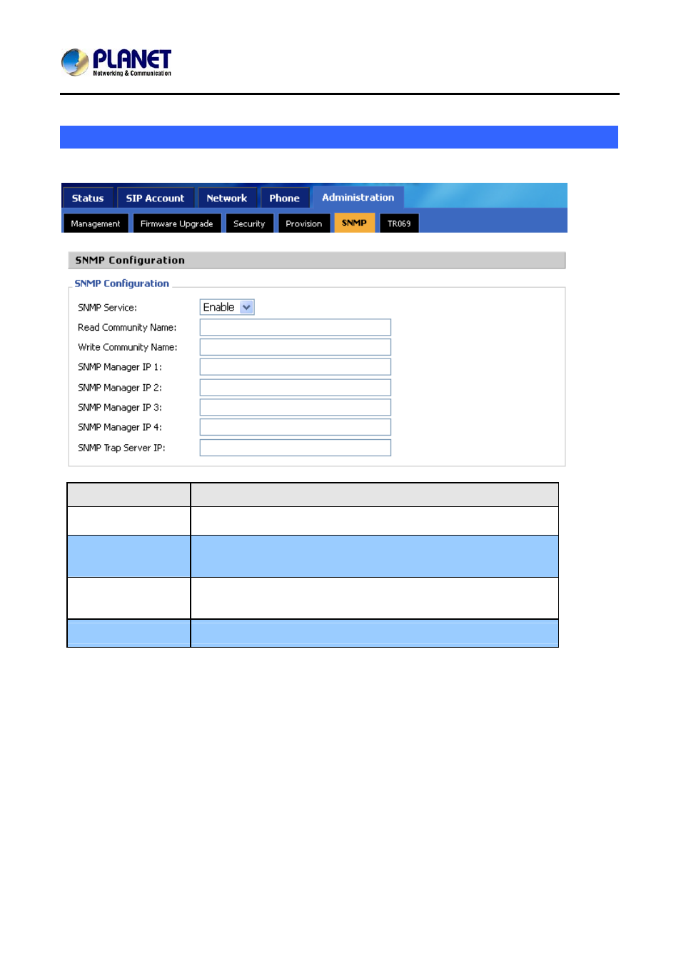 Snmp | PLANET VIP-256PT User Manual | Page 60 / 64