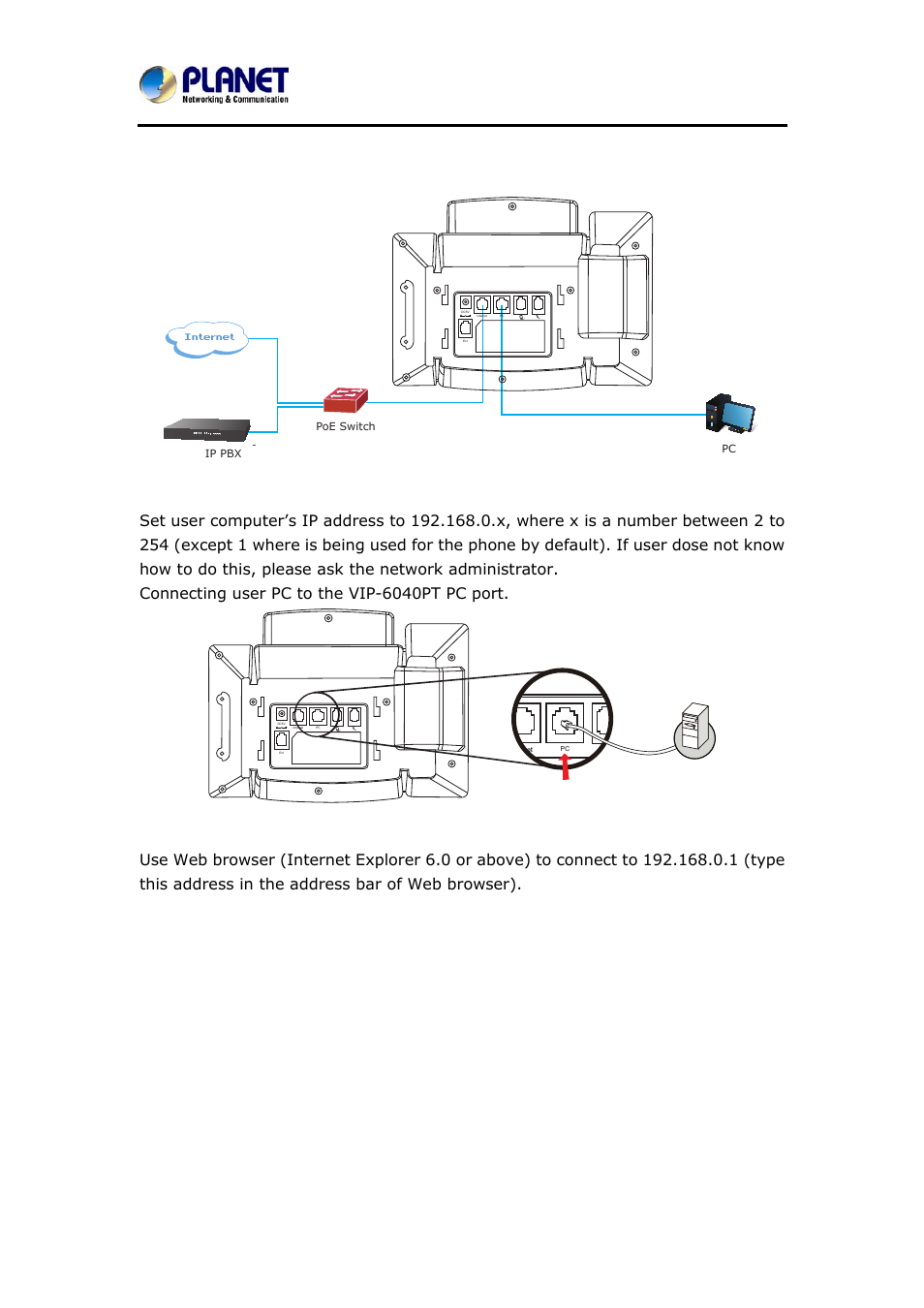 Internet | PLANET VIP-6040PT User Manual | Page 26 / 126