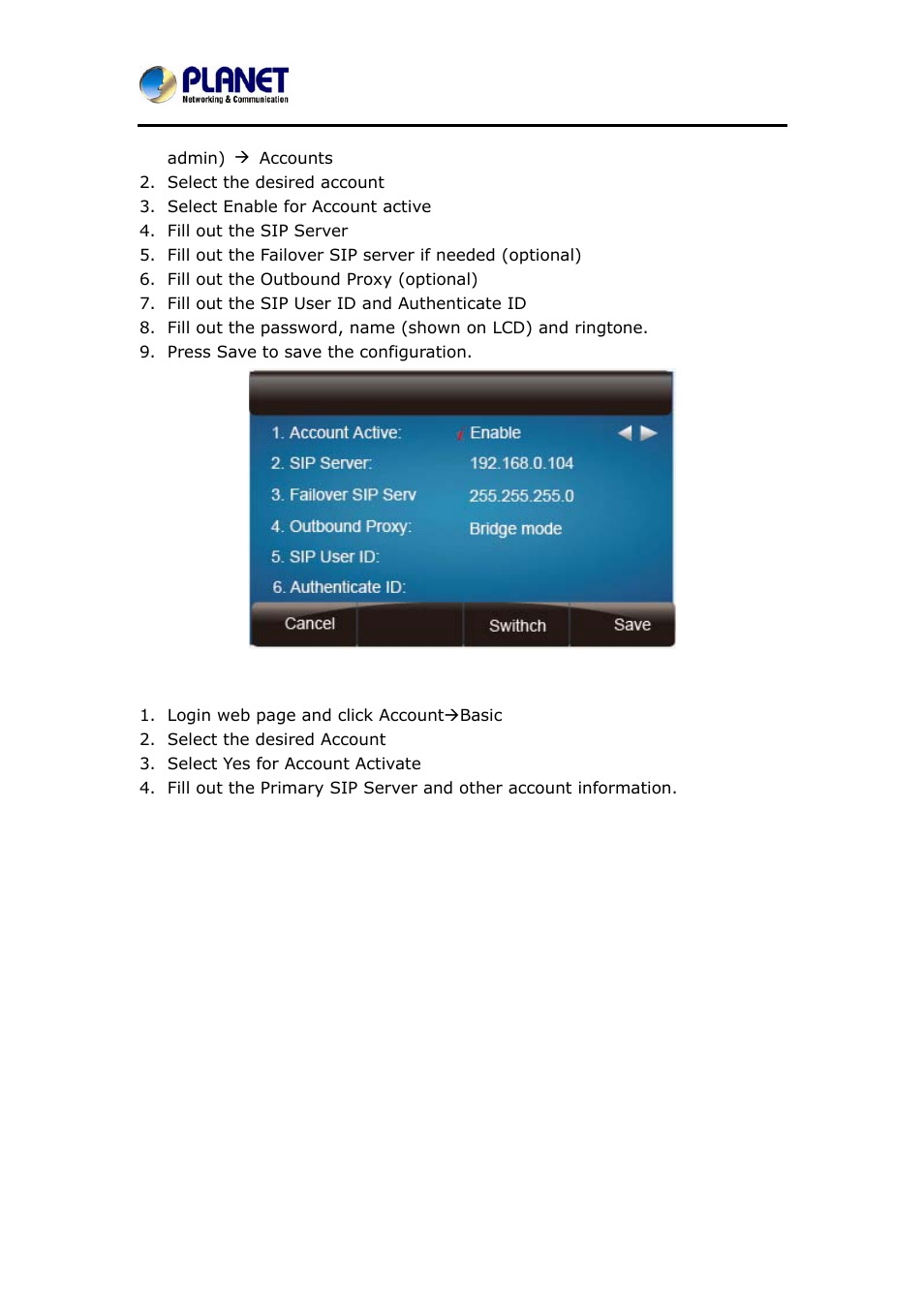 PLANET VIP-6040PT User Manual | Page 31 / 126
