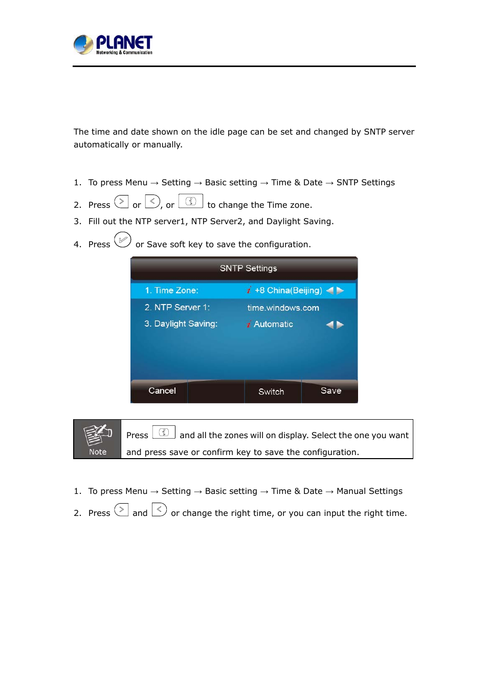 6 time and date, Ime and | PLANET VIP-6040PT User Manual | Page 46 / 126