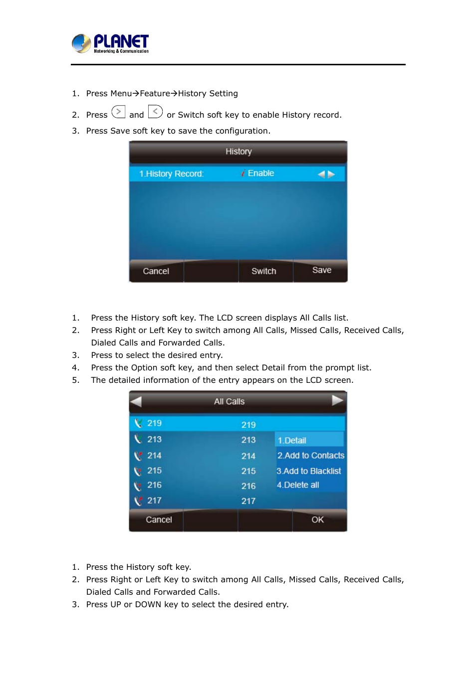 PLANET VIP-6040PT User Manual | Page 66 / 126