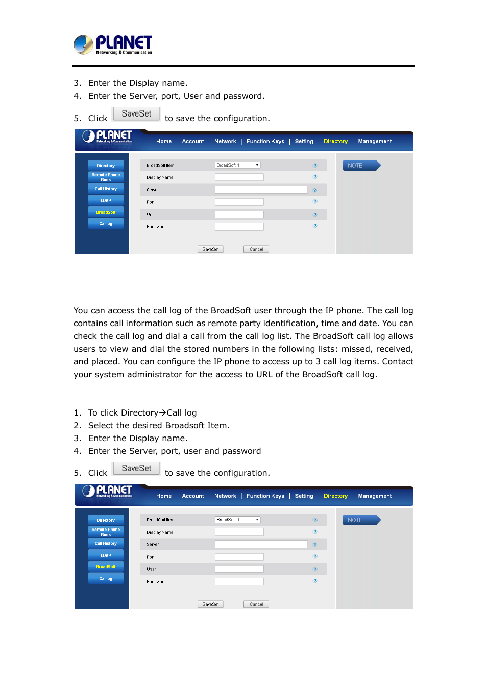 8 call log, All log | PLANET VIP-6040PT User Manual | Page 70 / 126