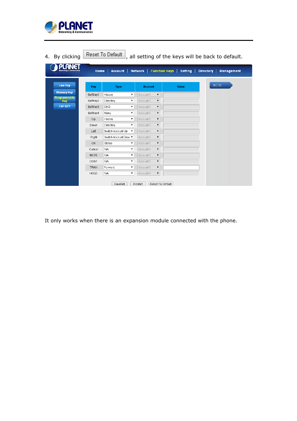 7 ext. key | PLANET VIP-6040PT User Manual | Page 76 / 126