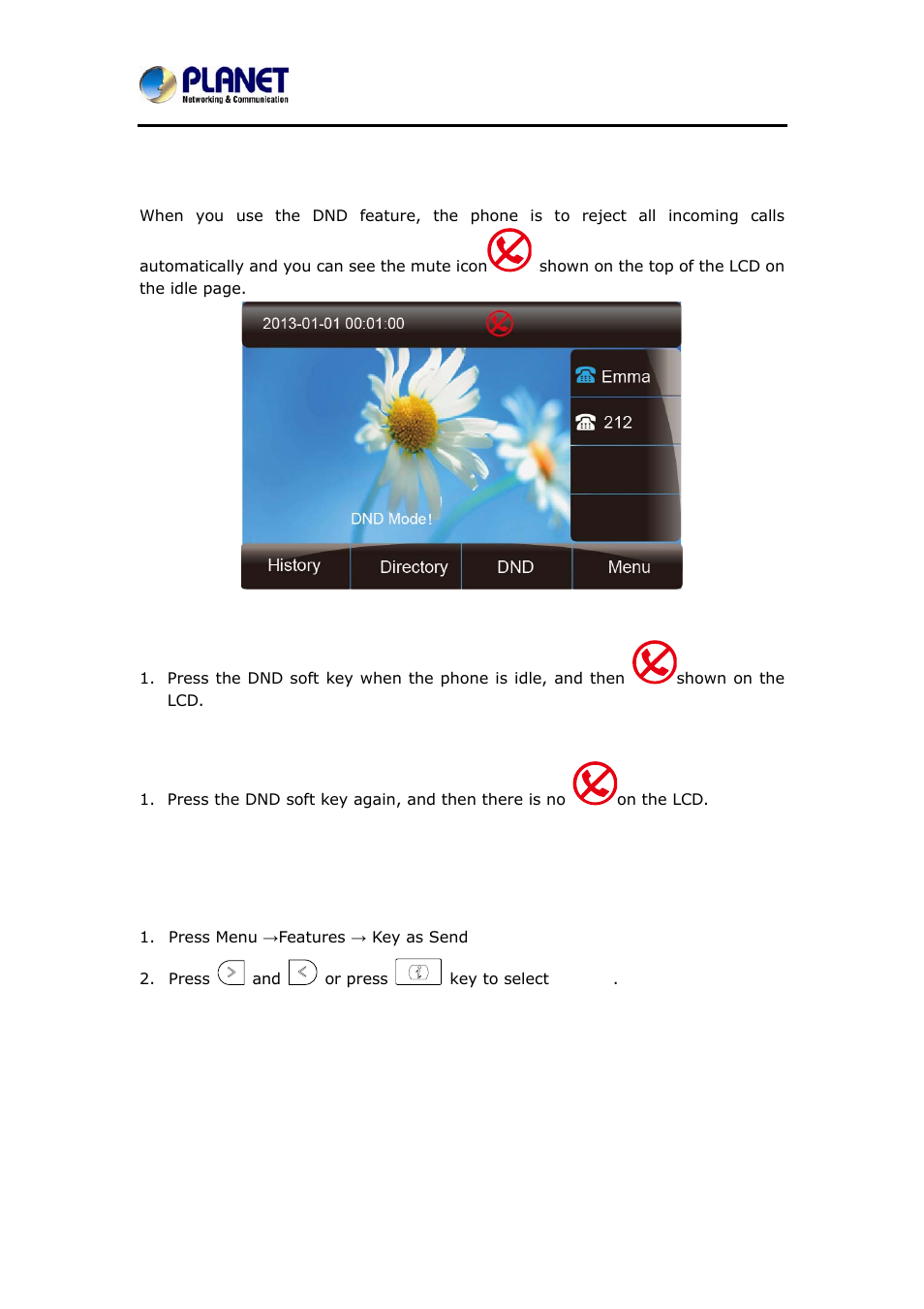 15 dnd, 16 key as send, Ey as | PLANET VIP-6040PT User Manual | Page 91 / 126