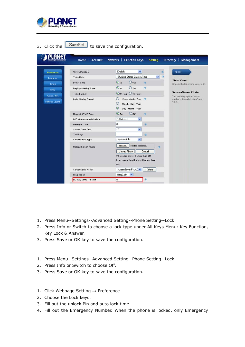 18 keypad lock, Eypad | PLANET VIP-6040PT User Manual | Page 93 / 126