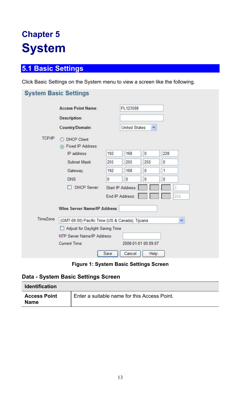 Chapter 5 system, 1 basic settings, System | Chapter 5 | PLANET WNAP-3000PE User Manual | Page 18 / 90