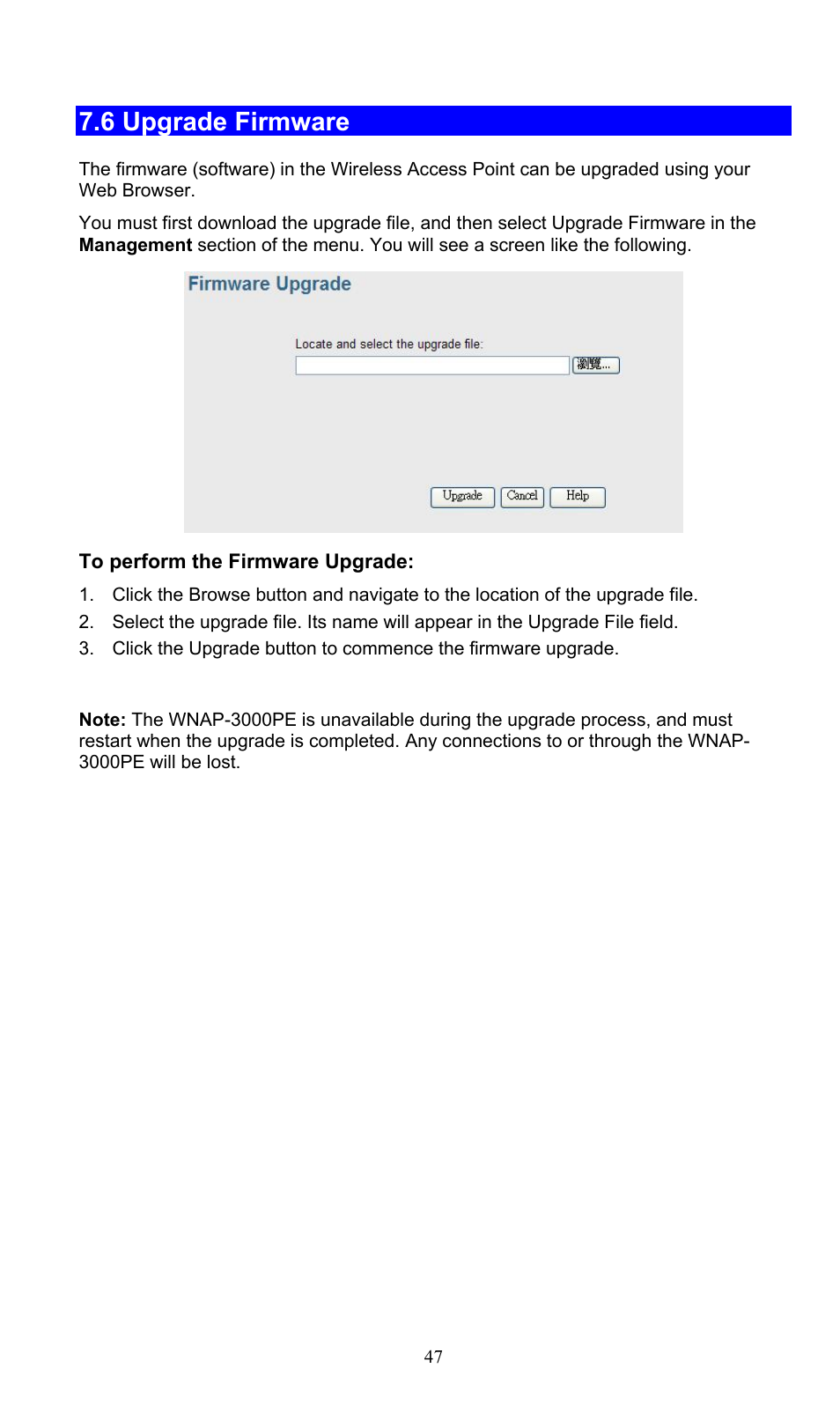 6 upgrade firmware | PLANET WNAP-3000PE User Manual | Page 52 / 90