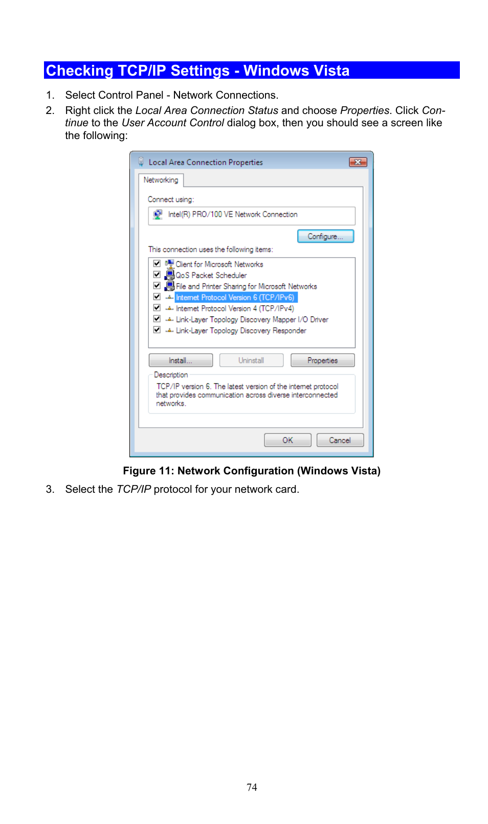 Checking tcp/ip settings - windows vista | PLANET WNAP-3000PE User Manual | Page 79 / 90
