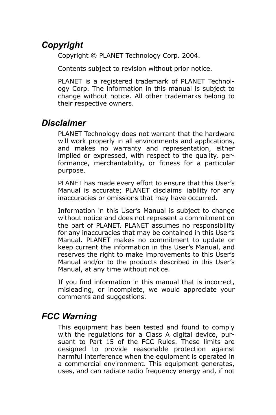 PLANET FT-801 User Manual | 18 pages
