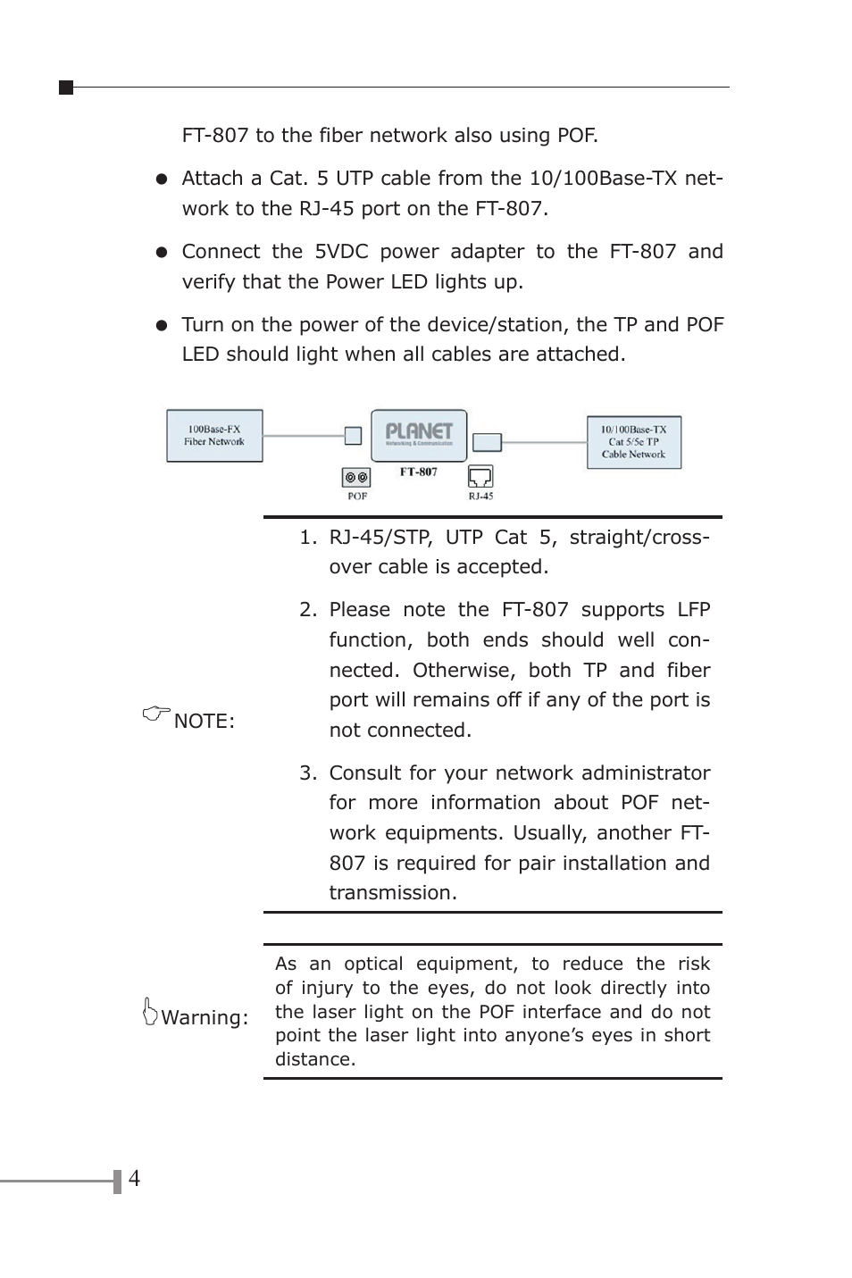 PLANET FT-807 User Manual | Page 8 / 12