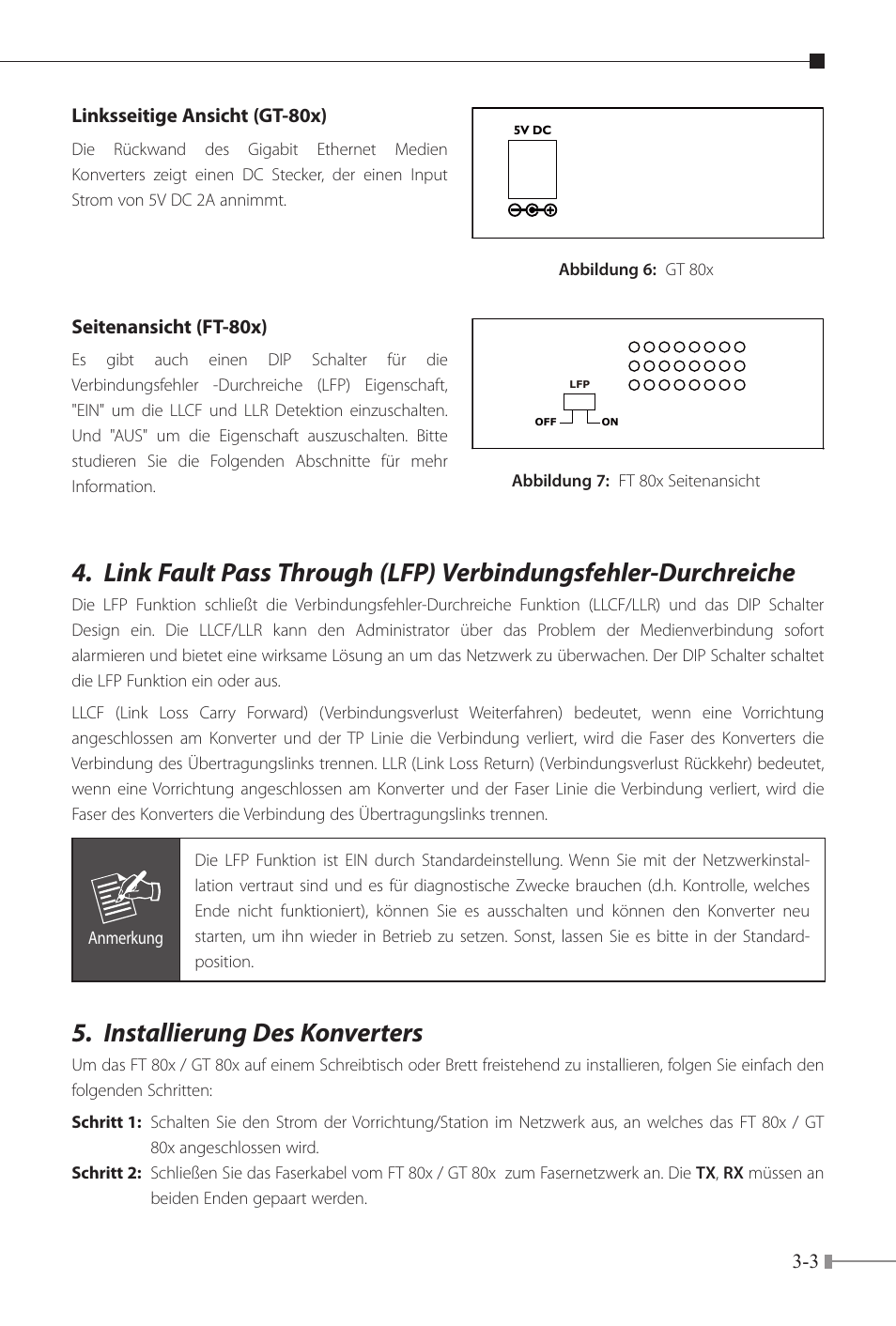 Installierung des konverters | PLANET FT-80x Series User Manual | Page 26 / 65