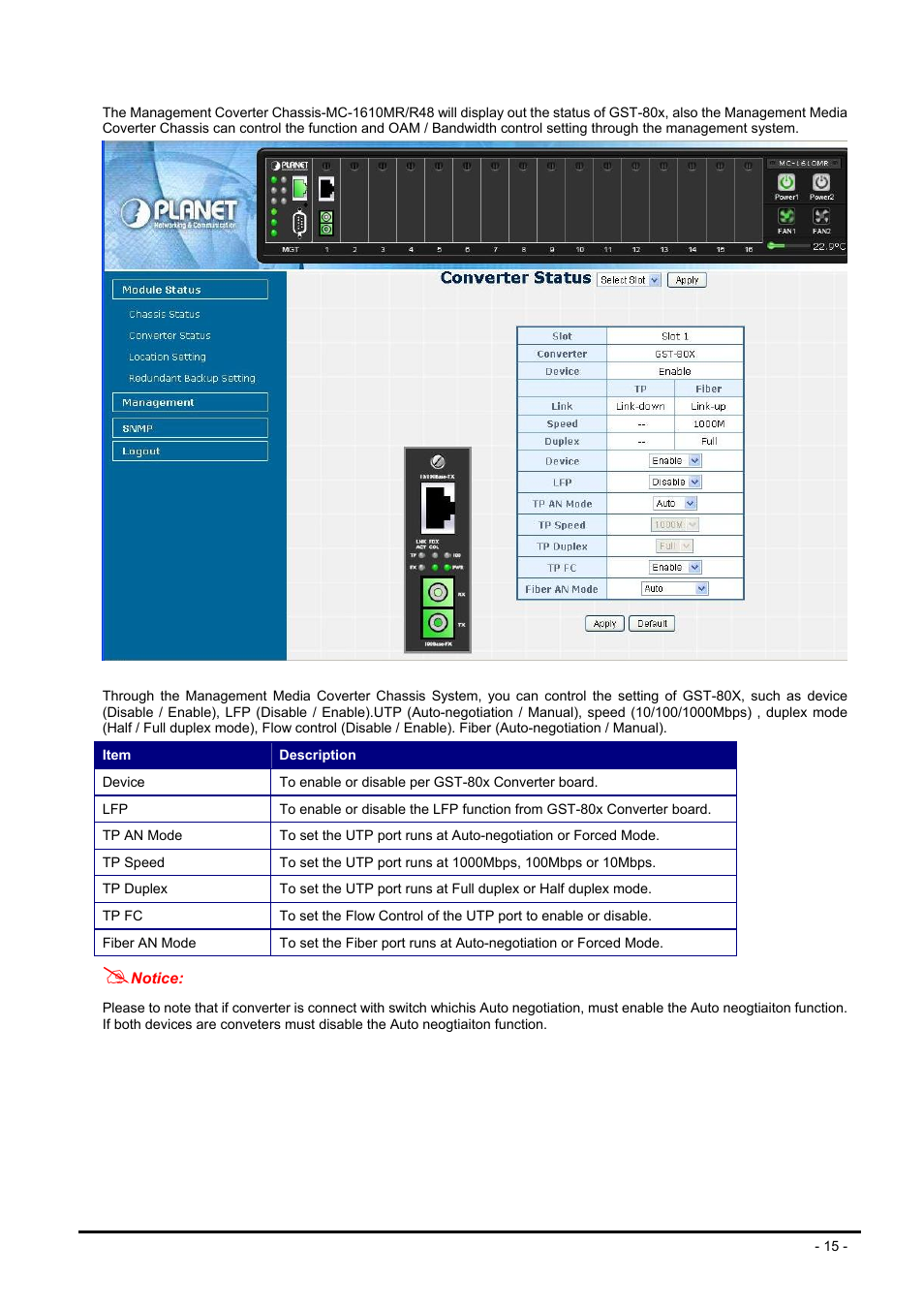 PLANET GST-80X Series User Manual | Page 15 / 24