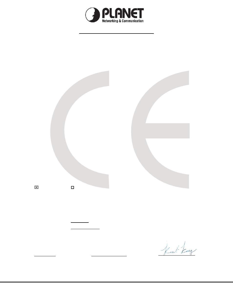 Ec declaration of conformity, Planet technology corporation | PLANET GST-80X Series User Manual | Page 22 / 24