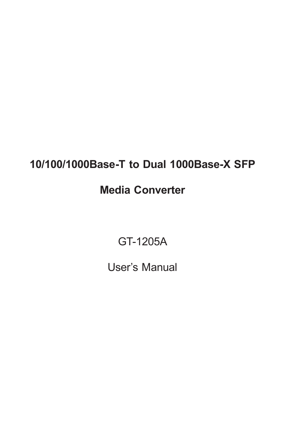 PLANET GT-1205A User Manual | 16 pages