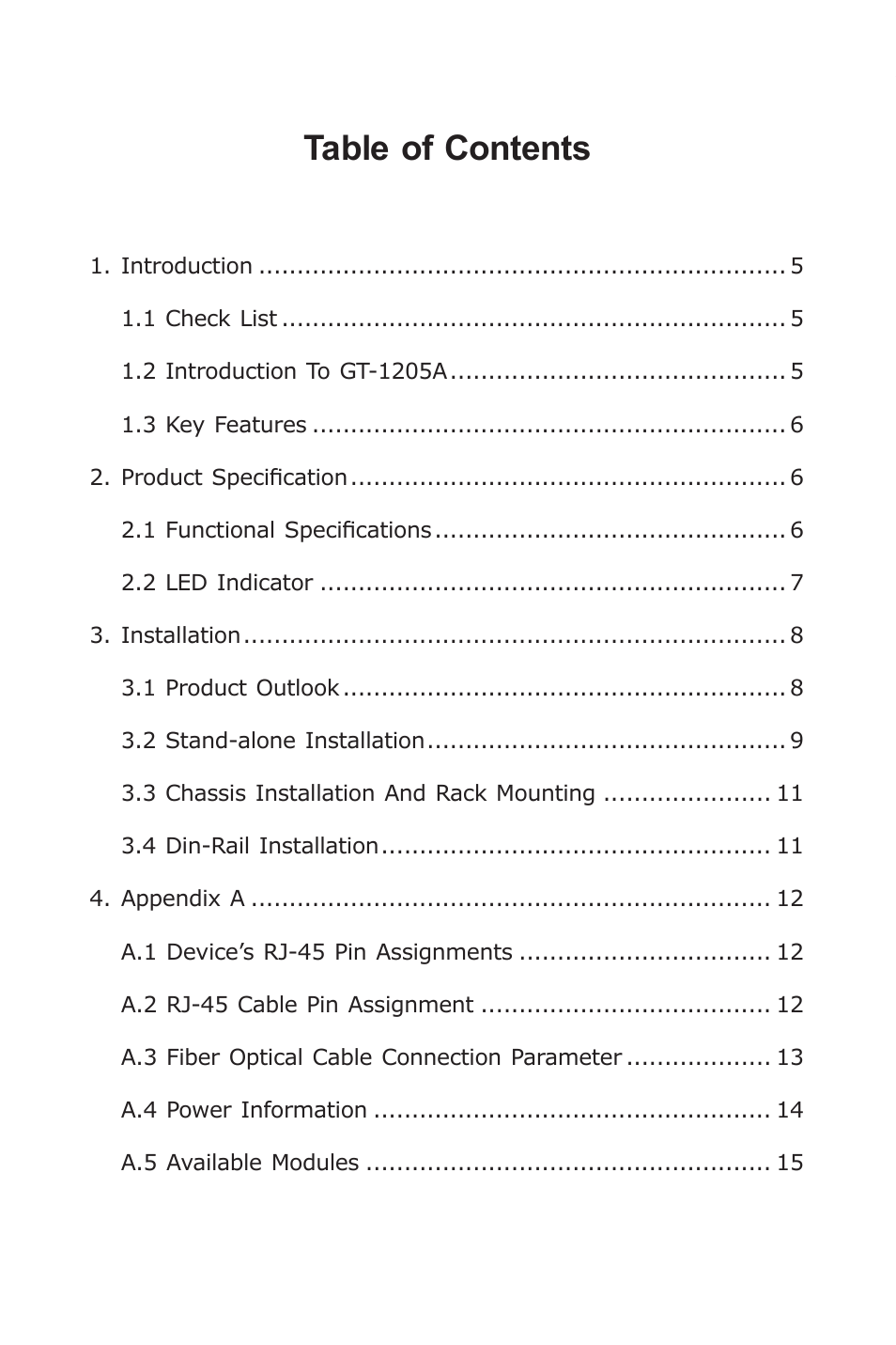 PLANET GT-1205A User Manual | Page 4 / 16