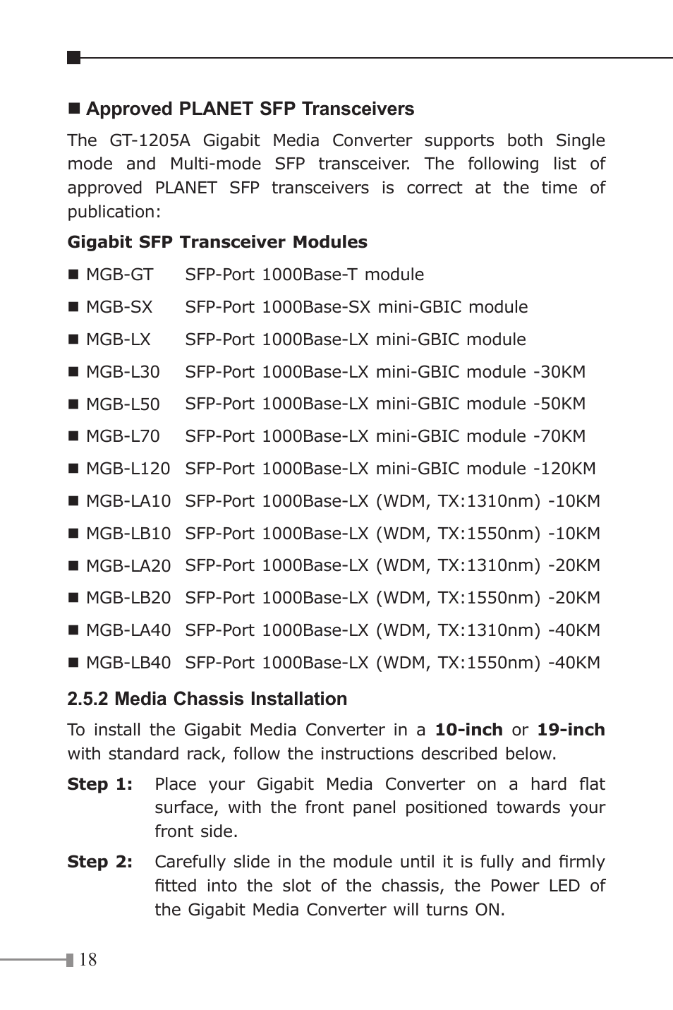 PLANET GT-1205A User Manual | Page 18 / 24
