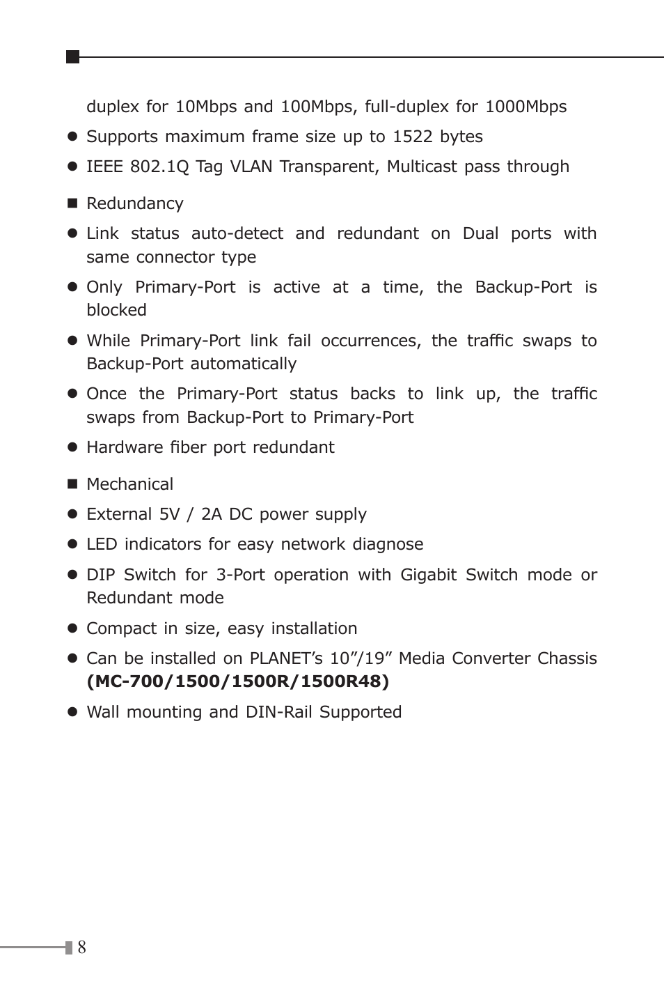 PLANET GT-1205A User Manual | Page 8 / 24