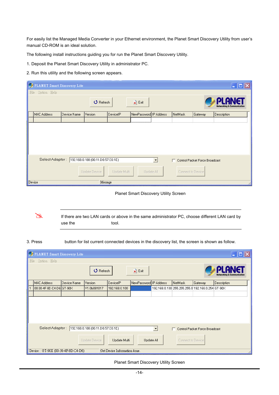 3 planet smart discovery utility | PLANET GT-90x Series User Manual | Page 19 / 63