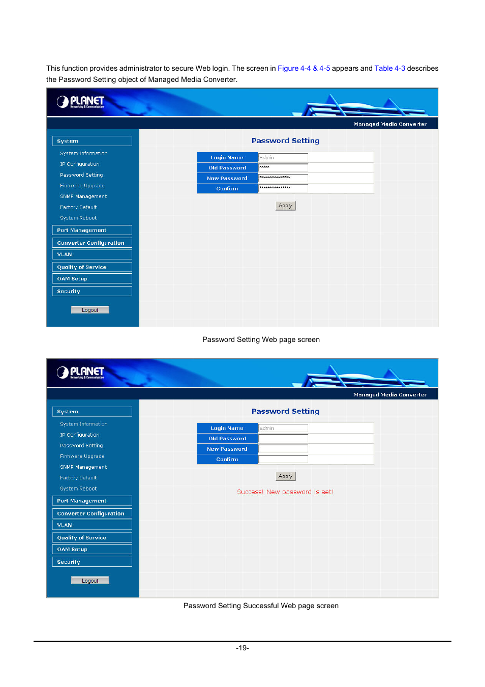 3 password setting | PLANET GT-90x Series User Manual | Page 24 / 63
