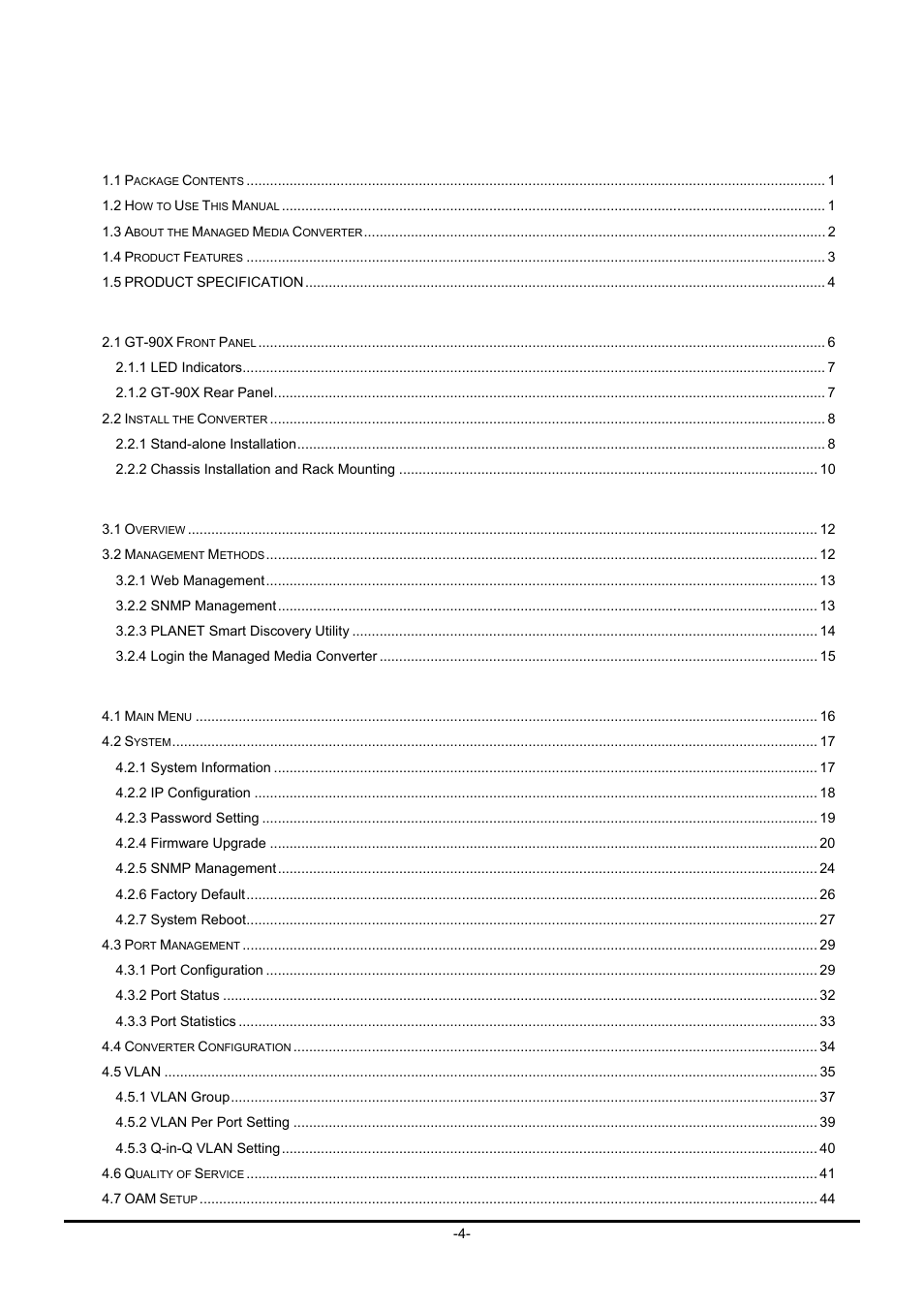 PLANET GT-90x Series User Manual | Page 4 / 63