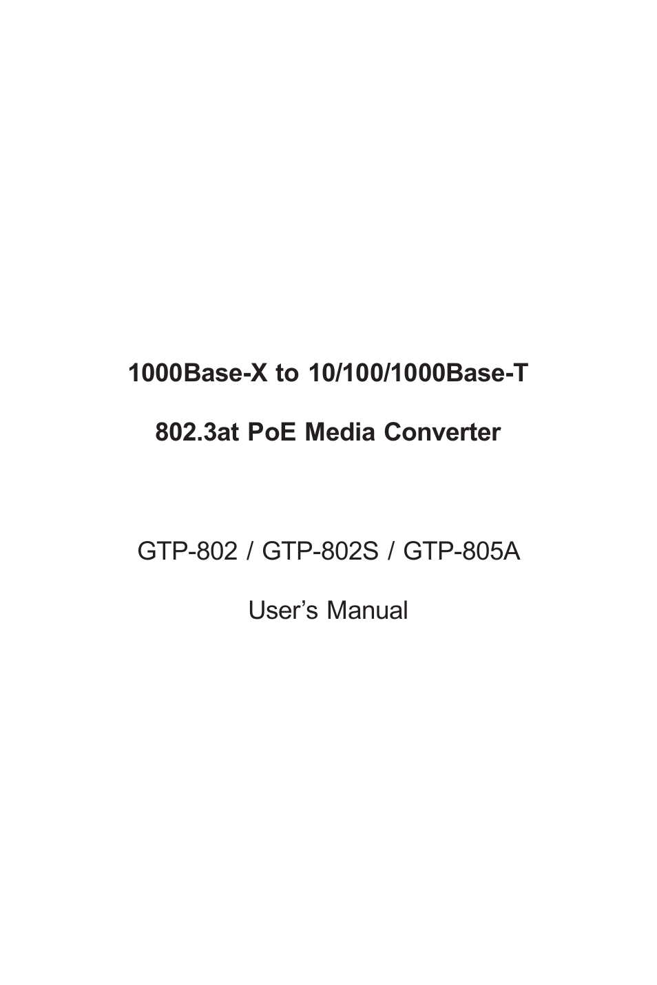 PLANET GTP-80x Series User Manual | 24 pages