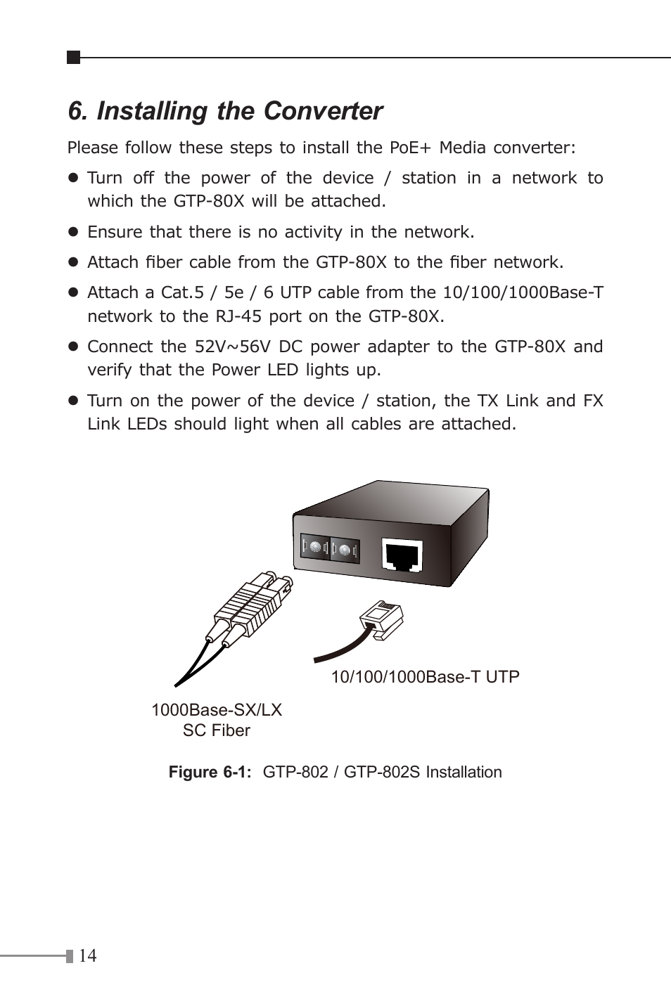 Installing the converter | PLANET GTP-80x Series User Manual | Page 14 / 24