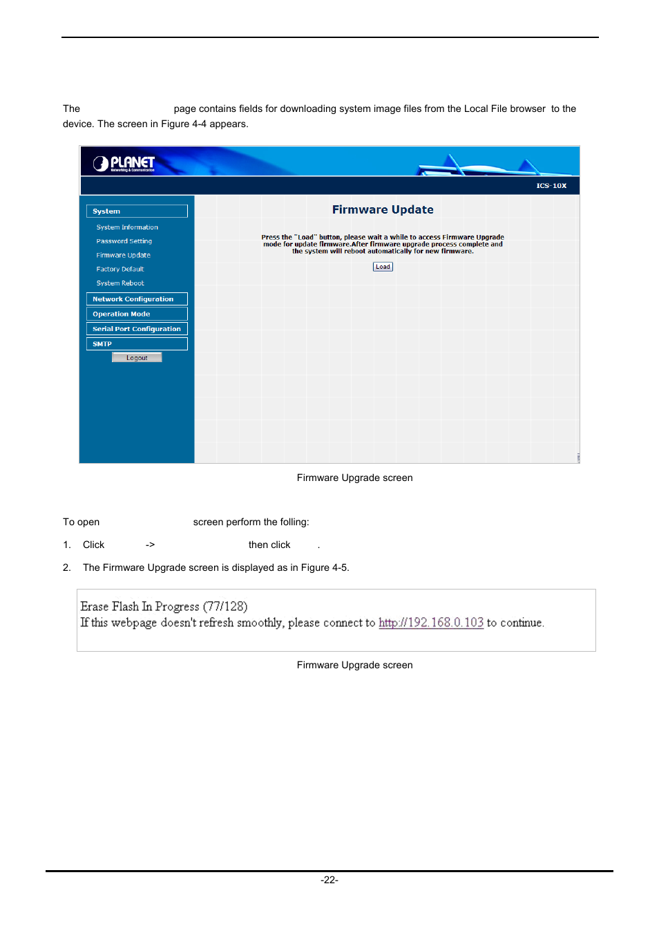3 firmware upgrade | PLANET ICS-102 User Manual | Page 27 / 73
