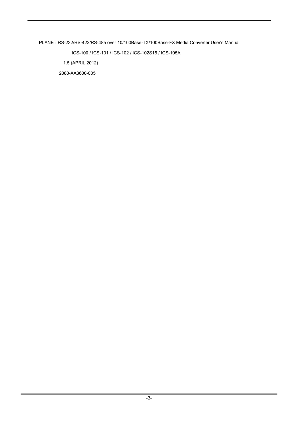 PLANET ICS-102 User Manual | Page 3 / 73