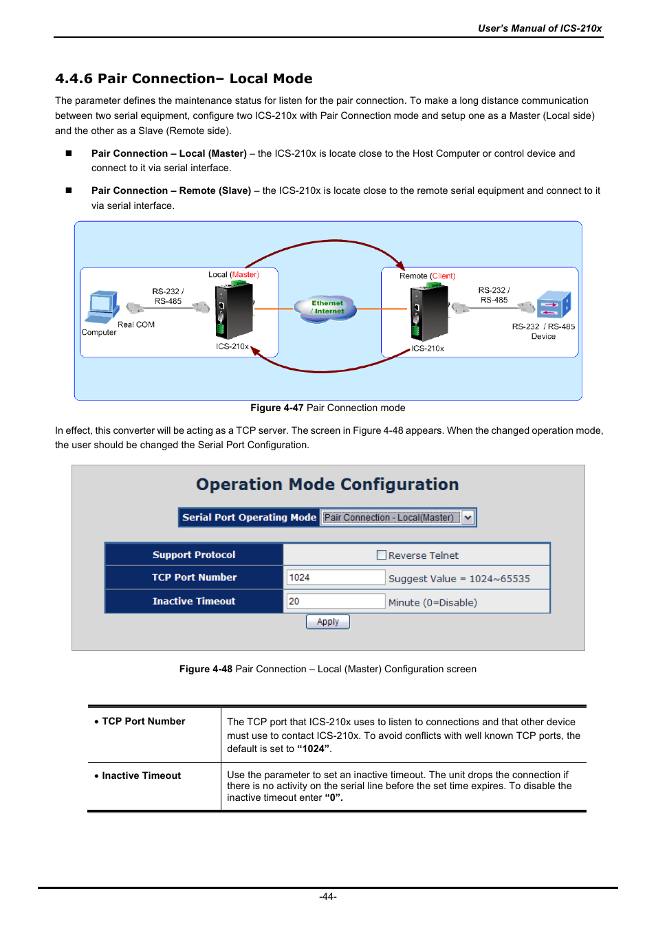 6 pair connection– local mode | PLANET ICS-2100 User Manual | Page 48 / 69