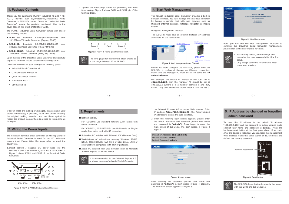 PLANET ICS-2100 User Manual | 2 pages