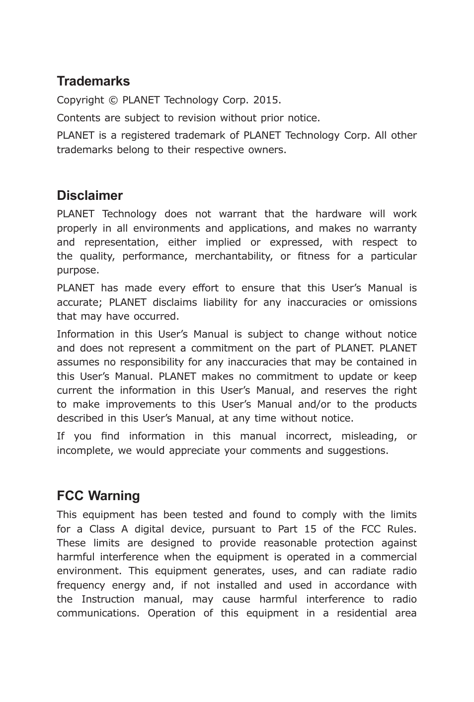 PLANET IGT-1205AT User Manual | Page 2 / 36