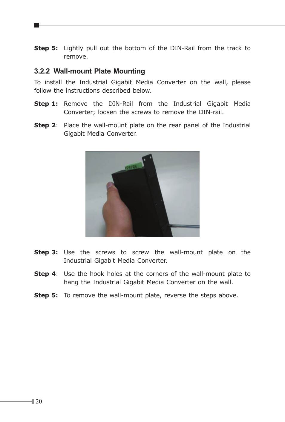 2 wall-mount plate mounting | PLANET IGT-1205AT User Manual | Page 20 / 36