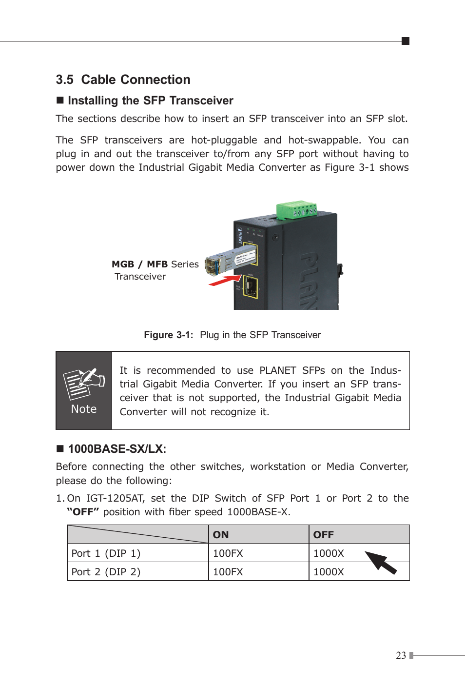 5 cable connection | PLANET IGT-1205AT User Manual | Page 23 / 36
