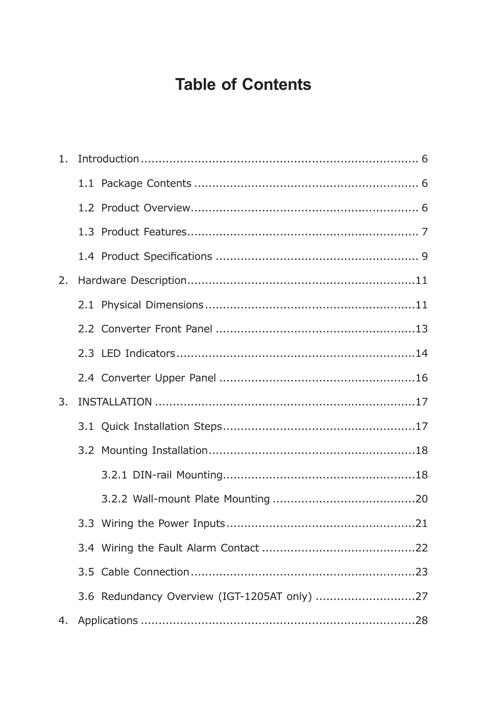 PLANET IGT-1205AT User Manual | Page 4 / 36