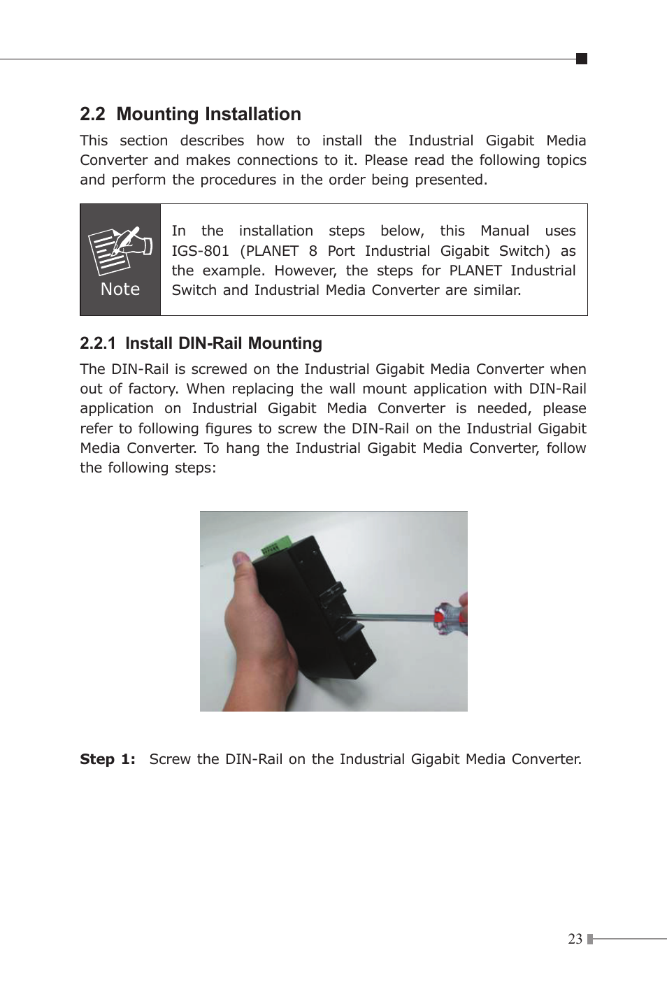 2 mounting installation | PLANET IGT-1205AT User Manual | Page 23 / 32
