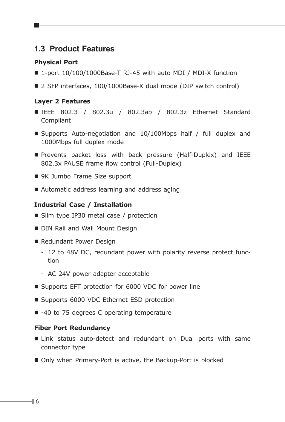 3 product features | PLANET IGT-1205AT User Manual | Page 6 / 32