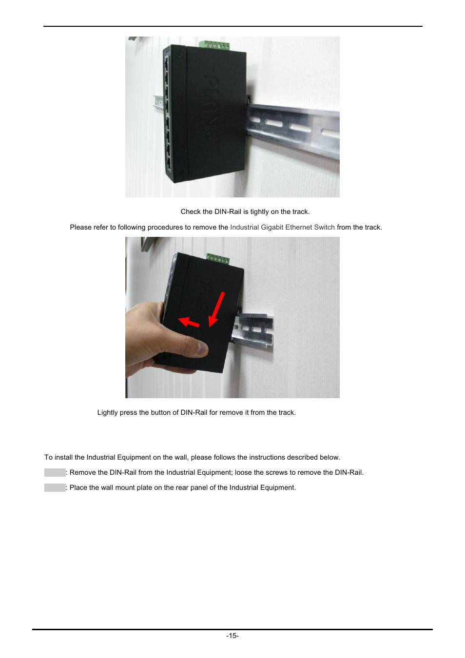 2 wall mount plate mounting | PLANET IGT-902 User Manual | Page 15 / 65