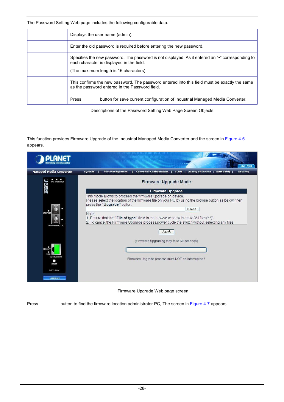 4 firmware upgrade | PLANET IGT-902 User Manual | Page 28 / 65