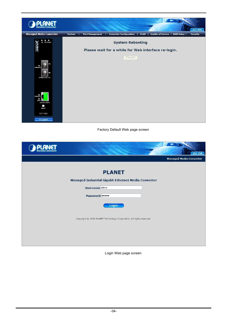 PLANET IGT-902 User Manual | Page 34 / 65