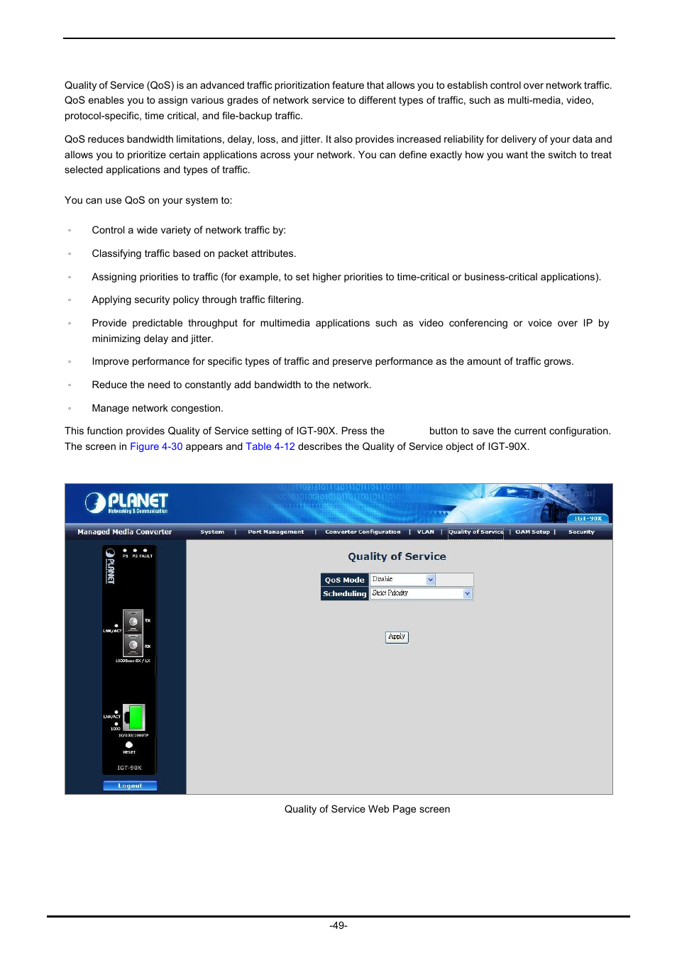 6 quality of service | PLANET IGT-902 User Manual | Page 49 / 65