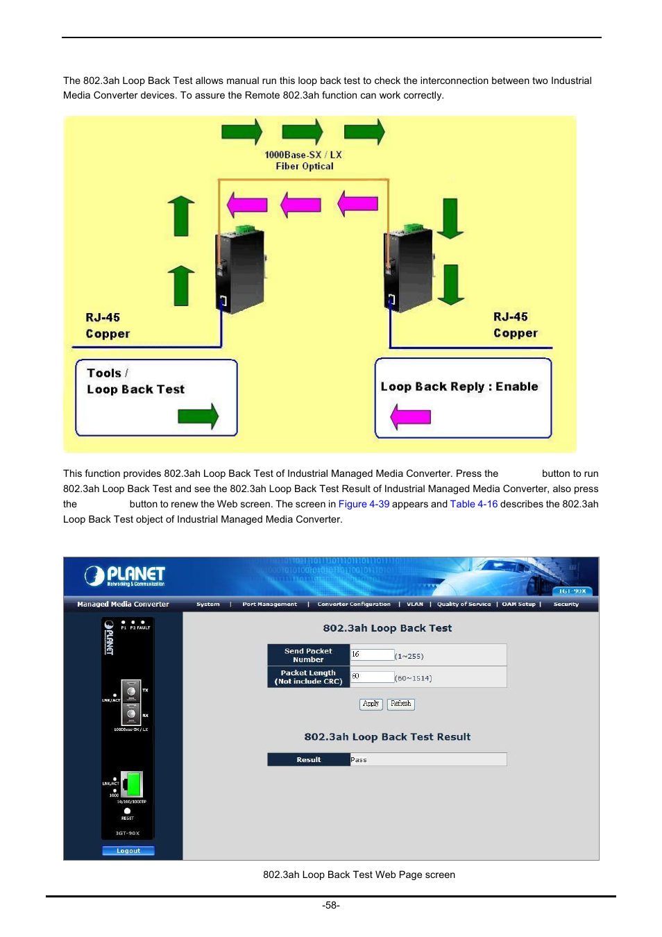 5 802.3ah loop back test | PLANET IGT-902 User Manual | Page 58 / 65