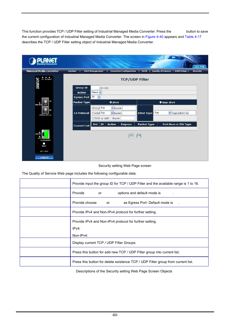 8 security | PLANET IGT-902 User Manual | Page 60 / 65