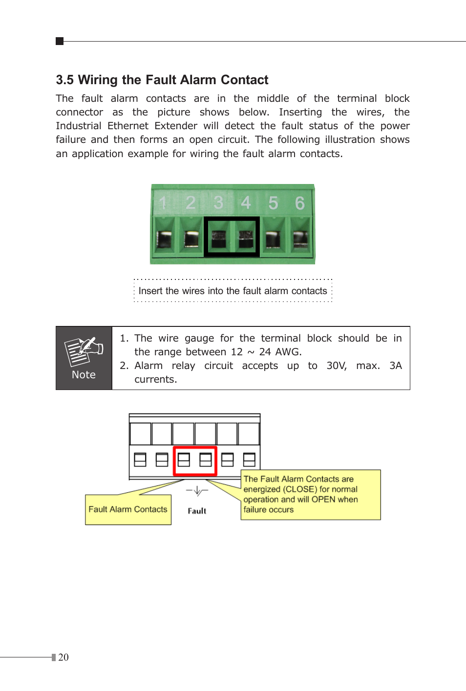 5 wiring the fault alarm contact | PLANET IVC-2002 User Manual | Page 20 / 28