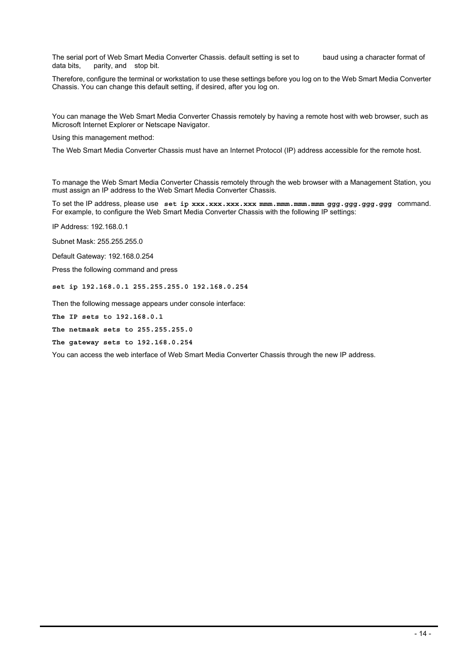 2 web management, Ssigning an, Ddress to the | Mart, Edia, Onverter, Hassis | PLANET MC-1600MR User Manual | Page 14 / 51