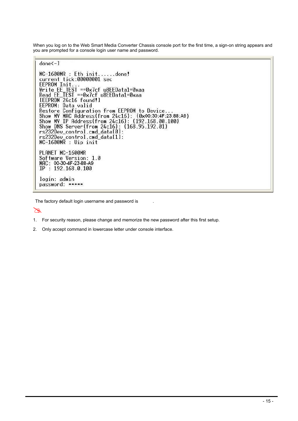 Ogging on to the, Mart, Edia | Onverter, Hassis | PLANET MC-1600MR User Manual | Page 15 / 51