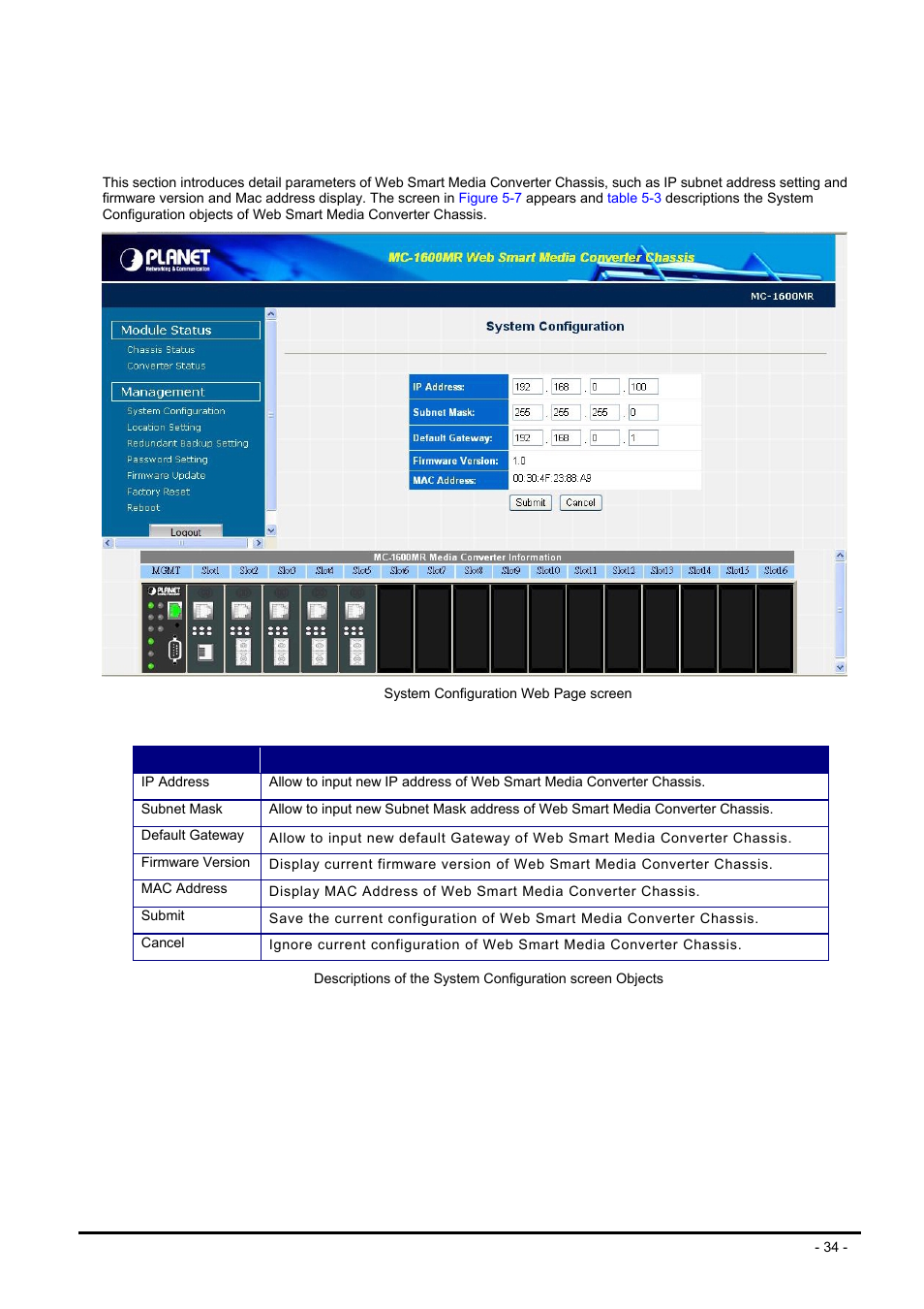 4 system configuration, Ystem, Onfiguration | PLANET MC-1600MR User Manual | Page 34 / 51