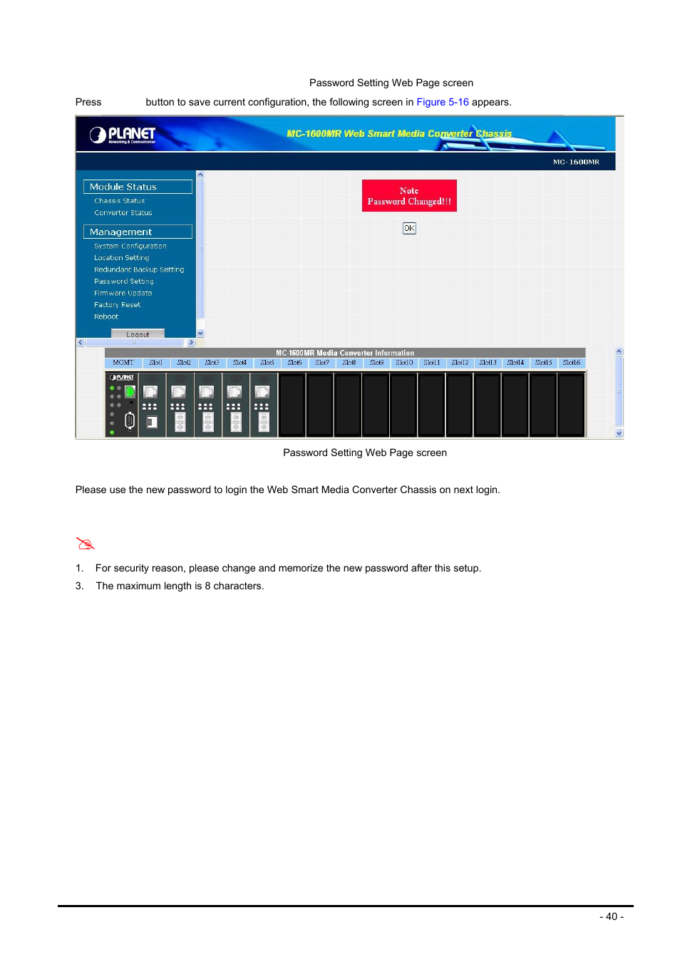 PLANET MC-1600MR User Manual | Page 40 / 51