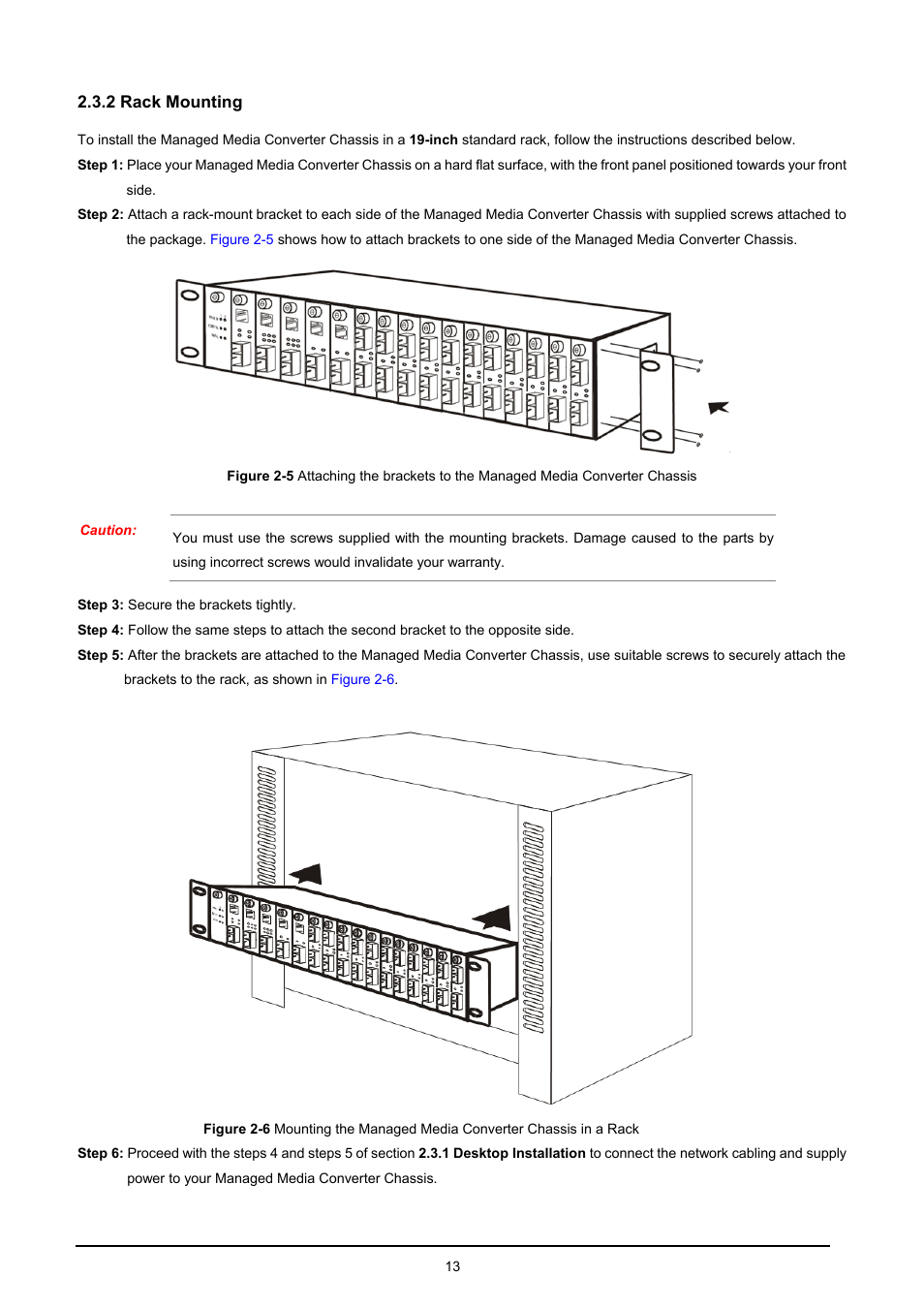 2 rack mounting | PLANET MC-1610MR User Manual | Page 13 / 68
