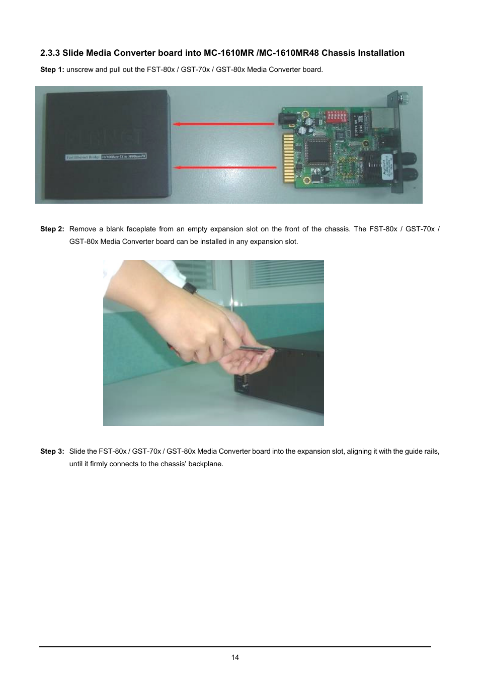 PLANET MC-1610MR User Manual | Page 14 / 68